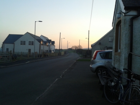 bike at dusk outside choir