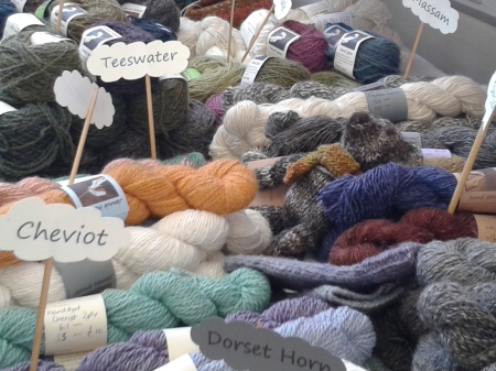 wool from different breeds of sheep
