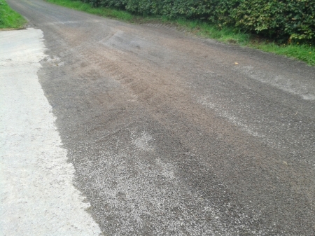 loose chippings on roads