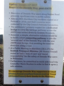 sign about the end of the Deeside way
