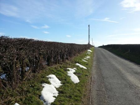 snow melting by the road