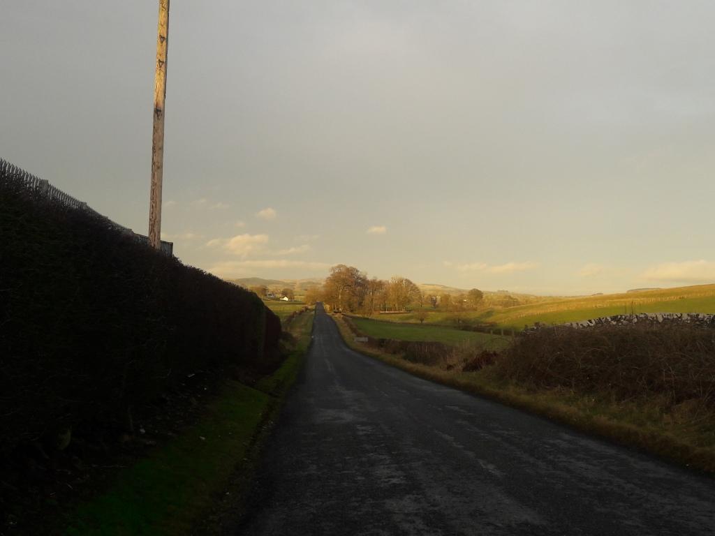 Road stretching out into afternoon sunshine